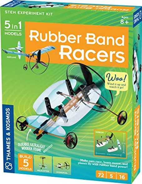 Geek & Co. Science Thames & Kosmos Rubber Band Racers Kit Science Kit Includes Color Education Manual Science Toy For Kids 8+,Green Geek & Co. Science Thames & Kosmos Rubber Band Racers Kit Science Kit Includes Color Education Manual Science Toy For Kids 8+,Green