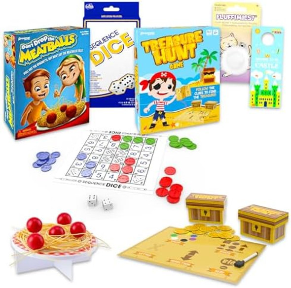 Goliath Board Games For Kids, Boys, Girls - 3 Pc Bundle With Sequence, Treasure Hunt, And Don'T Drop The Meatballs Board Games 3 Pack Family Activities For Kids Goliath Board Games For Kids, Boys, Girls - 3 Pc Bundle With Sequence, Treasure Hunt, And Don'T Drop The Meatballs Board Games 3 Pack Family Activities For Kids