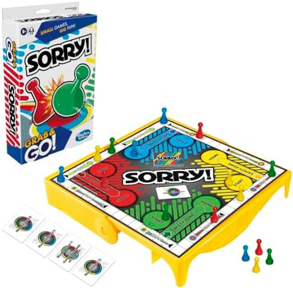 Hasbro Gaming Sorry Grab And Go Travel-Sized Board Game