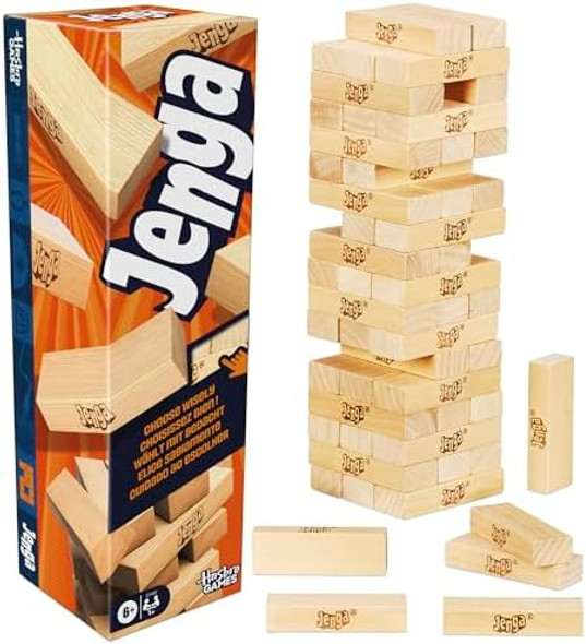 Hasbro Gaming Official Hasbro Games Jenga Game Digital Die For 6 More Ways To Play Original Wood Block Game Stacking Tower Ages 6+ 1+ Players Party Games