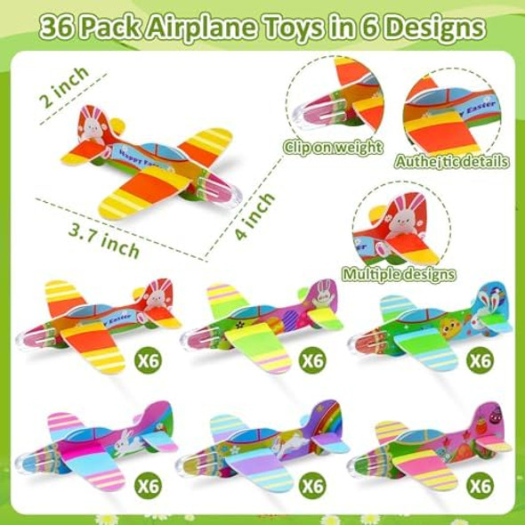 Igeekid 36 Pack Easter Foam Airplane Toys, Filled Easter Eggs With 6 Design Bunny Printed Airplane Toys Inside, Party Favors Easter Basket Stuffers For Toddlers Kids Boys,Easter Eggs Hunt Igeekid 36 Pack Easter Foam Airplane Toys, Filled Easter Eggs With 6 Design Bunny Printed Airplane Toys Inside, Party Favors Easter Basket Stuffers For Toddlers Kids Boys,Easter Eggs Hunt