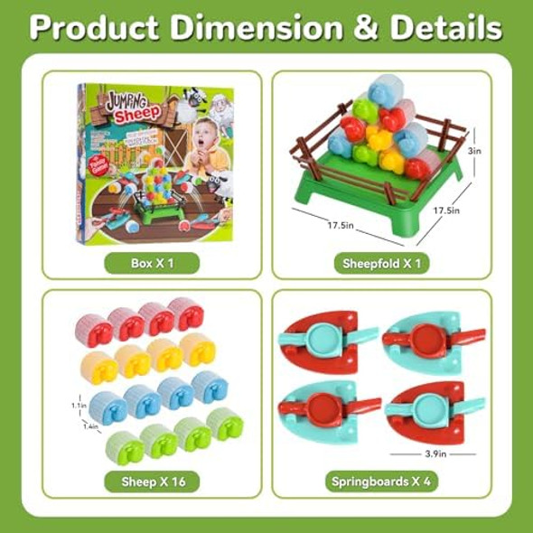 Ismetacu Heap-O-Sheep Game For Kids Ages 4-12 – Fun Family Catapulting Board Games For 2-4 Players, Perfect Party Activity And Ideal For Kids & Adults
