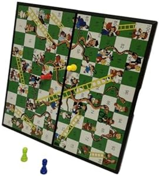 Jixin Xyzhi Snakes And Ladders Board Game With Magnetic Tokens Educational Stem Toy Foldable Travel Design 11.4X5.9 Inch Math Skills & Resilience Building For Kids Ages 6+
