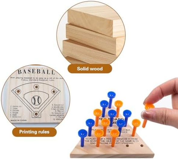 Joyhuatrade Wooden Peg Games Assortment Kit, 5 Pcs Fun Brain Strategy Toy For Teens And Adults, Including Baseball, Tic-Tac-Toe, Insanity, Peg-Board-Game, Roundabout Joyhuatrade Wooden Peg Games Assortment Kit, 5 Pcs Fun Brain Strategy Toy For Teens And Adults, Including Baseball, Tic-Tac-Toe, Insanity, Peg-Board-Game, Roundabout