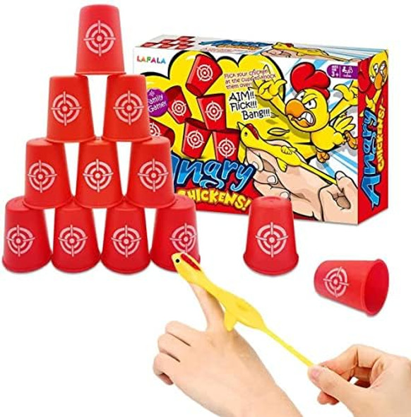 Lafala Slingshots Chicken Rubber Chicken 12 Dart Cups Flying Chicken Shooting Games Fidget Toys Stress Relief Finger Flingers Stretchy Funny Party Game For Easter'S Day Children Adults Lafala Slingshots Chicken Rubber Chicken 12 Dart Cups Flying Chicken Shooting Games Fidget Toys Stress Relief Finger Flingers Stretchy Funny Party Game For Easter'S Day Children Adults