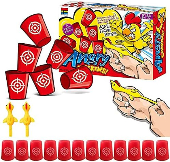 Lafala Slingshots Chicken Rubber Chicken 12 Dart Cups Flying Chicken Shooting Games Fidget Toys Stress Relief Finger Flingers Stretchy Funny Party Game For Easter'S Day Children Adults Lafala Slingshots Chicken Rubber Chicken 12 Dart Cups Flying Chicken Shooting Games Fidget Toys Stress Relief Finger Flingers Stretchy Funny Party Game For Easter'S Day Children Adults