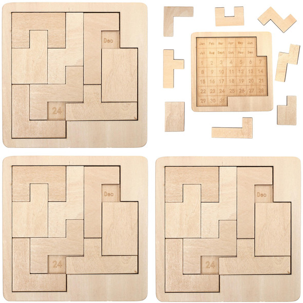 Lailpk Daily Calendar Wooden Puzzle For Adults - 365+ Date Challenge, Office Logic Game (1 Pack)