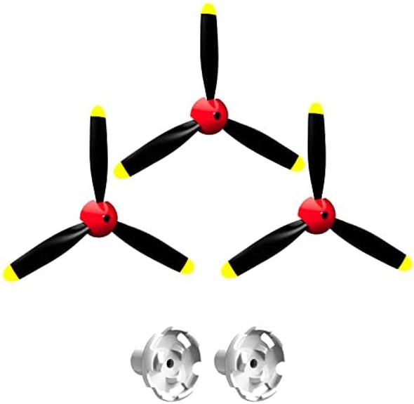 Leambe 3 Sets Of 3-Blade Propeller Spare Rc Plane Propellers Compatible With P51 Mustang & P40 Warhawk Remote Control Airplane Nose Cone Leambe 3 Sets Of 3-Blade Propeller Spare Rc Plane Propellers Compatible With P51 Mustang & P40 Warhawk Remote Control Airplane Nose Cone