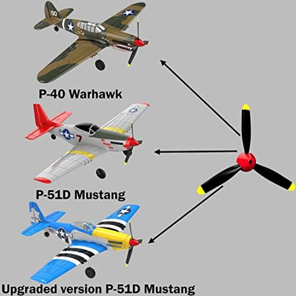 Leambe 3 Sets Of 3-Blade Propeller Spare Rc Plane Propellers Compatible With P51 Mustang & P40 Warhawk Remote Control Airplane Nose Cone Leambe 3 Sets Of 3-Blade Propeller Spare Rc Plane Propellers Compatible With P51 Mustang & P40 Warhawk Remote Control Airplane Nose Cone