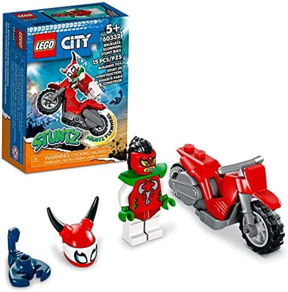 Lego City Stuntz Reckless Scorpion Stunt Bike Set 60332 With Flywheel-Powered Toy Motorcycle And Racer Minifigure, Small For Kids Aged 5 Plus Lego City Stuntz Reckless Scorpion Stunt Bike Set 60332 With Flywheel-Powered Toy Motorcycle And Racer Minifigure, Small For Kids Aged 5 Plus