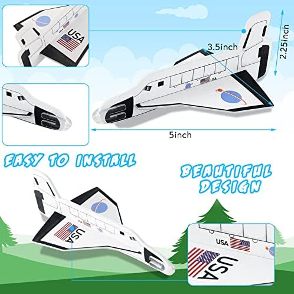 Lewtemi Lewtemi Set Of 36 Gliders, Space Shuttle Toys Plane Flying Toys For Boys And Girls, Foam Airplane Glider For Outer Space Party Favors, Birthday Party Indoor And Outdoor