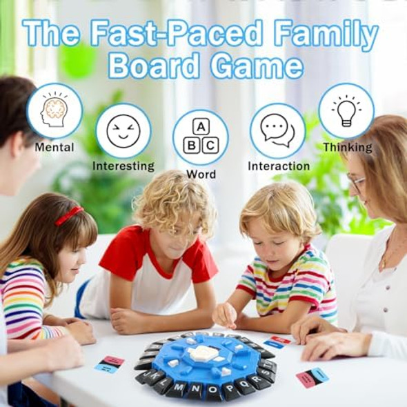 Lezehuibest Family Board Games, Card Games Word Party Game For Kids And Adults With 35 Cards, 2 Modes, 220 Topic Categories Fast-Paced Alphabet Learning Games, Christmas Thanksgiving Back To School Birthday s