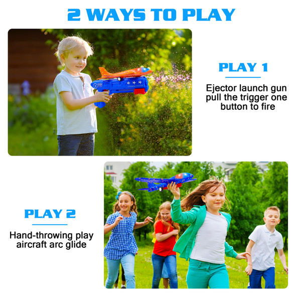 Ljzj 3 Pack Airplane Launcher Toys, 2 Flight Modes Led Foam Glider Catapult Plane, Outdoor Flying Toy For Kids, Birthday s For Boy Girl 6+ Year Old, B-Day Party Supplies Ljzj 3 Pack Airplane Launcher Toys, 2 Flight Modes Led Foam Glider Catapult Plane, Outdoor Flying Toy For Kids, Birthday s For Boy Girl 6+ Year Old, B-Day Party Supplies
