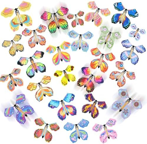 Lomimos 40Pcs Flying Butterfly, Magic Wind Up Butterfly Toy For Kids Surprise Explosion Box Wedding Birthday Party Book Greeting Card(40 Styles) Lomimos 40Pcs Flying Butterfly, Magic Wind Up Butterfly Toy For Kids Surprise Explosion Box Wedding Birthday Party Book Greeting Card(40 Styles)
