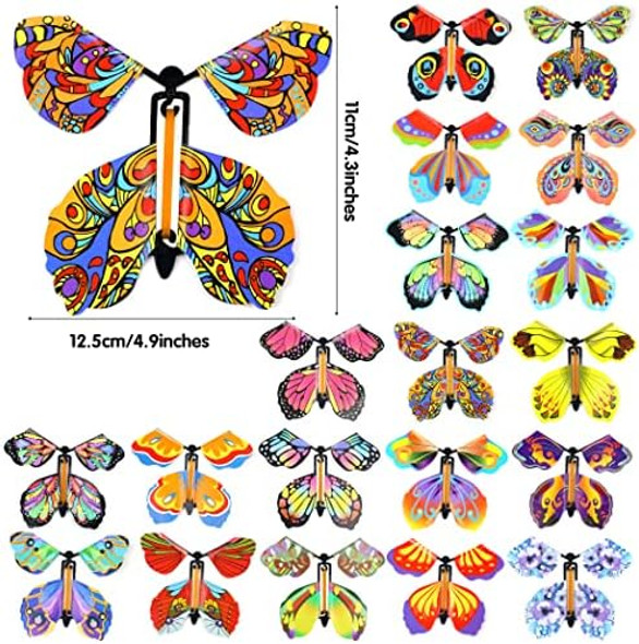Lomimos 40Pcs Flying Butterfly, Magic Wind Up Butterfly Toy For Kids Surprise Explosion Box Wedding Birthday Party Book Greeting Card(40 Styles) Lomimos 40Pcs Flying Butterfly, Magic Wind Up Butterfly Toy For Kids Surprise Explosion Box Wedding Birthday Party Book Greeting Card(40 Styles)