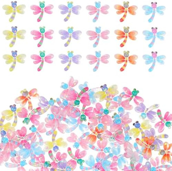 Lusofie 120 Pcs Mini Resin Dragonflies Figurine, Colorful Tiny Dragonfly Mini Dragonfly Decor, Micro Miniature Dragonflies Tiny Resin Animals For Dollhouse Fairy Garden Micro Landscaping Decoration