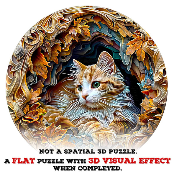 Masseruon Wooden Puzzles For Adults, Wood Flat Puzzle With 3D Visual Effect, Cat Puzzles, Wood Adult Puzzles, Puzzle s For Women Men (13.4 13.4In 300Pcs)