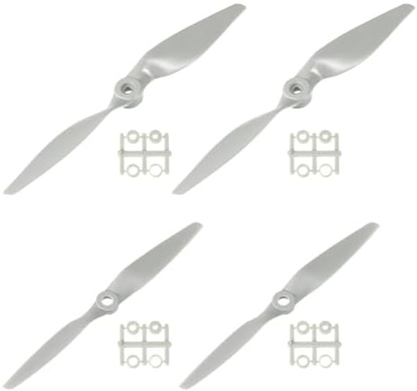 Meccanixity 6X4 9X6 Propeller Rc Propellers 2 Vane Blades Props Grey With Adapter Rings For Electric Airplane Aircraft, Pack Of 4 Meccanixity 6X4 9X6 Propeller Rc Propellers 2 Vane Blades Props Grey With Adapter Rings For Electric Airplane Aircraft, Pack Of 4