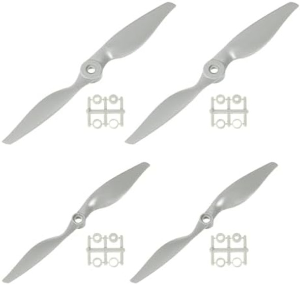Meccanixity 7X5 8X4 Propeller Rc Propellers 2 Vane Blades Props Grey With Adapter Rings For Electric Airplane Aircraft, Pack Of 4 Meccanixity 7X5 8X4 Propeller Rc Propellers 2 Vane Blades Props Grey With Adapter Rings For Electric Airplane Aircraft, Pack Of 4
