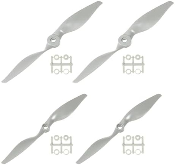 Meccanixity 7X5 8X6 Propeller Rc Propellers 2 Vane Blades Props Grey With Adapter Rings For Electric Airplane Aircraft, Pack Of 4 Meccanixity 7X5 8X6 Propeller Rc Propellers 2 Vane Blades Props Grey With Adapter Rings For Electric Airplane Aircraft, Pack Of 4