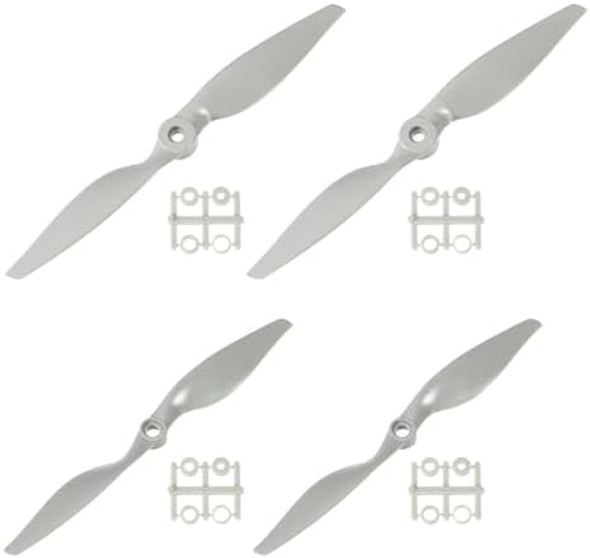 Meccanixity 7X5 9X4.5 Propeller Rc Propellers 2 Vane Blades Props Grey With Adapter Rings For Electric Airplane Aircraft, Pack Of 4 Meccanixity 7X5 9X4.5 Propeller Rc Propellers 2 Vane Blades Props Grey With Adapter Rings For Electric Airplane Aircraft, Pack Of 4