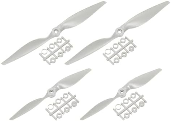 Meccanixity 9X6, 12X6 Propeller Rc Propellers 2 Vane Blades Props Wings Grey With Adapter Rings For Electric Airplane Aircraft, Pack Of 4 Meccanixity 9X6, 12X6 Propeller Rc Propellers 2 Vane Blades Props Wings Grey With Adapter Rings For Electric Airplane Aircraft, Pack Of 4