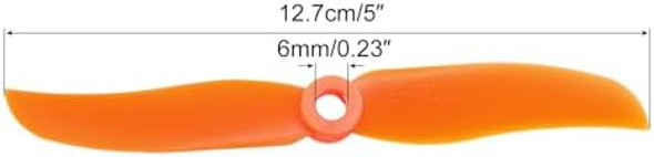 Meccanixity 5030 Propellers 5X3 Prop 2-Vane Fixed-Wing Orange Replacement Props With Adapter Rings For Airplane Rc Plane, Pack Of 16 Meccanixity 5030 Propellers 5X3 Prop 2-Vane Fixed-Wing Orange Replacement Props With Adapter Rings For Airplane Rc Plane, Pack Of 16