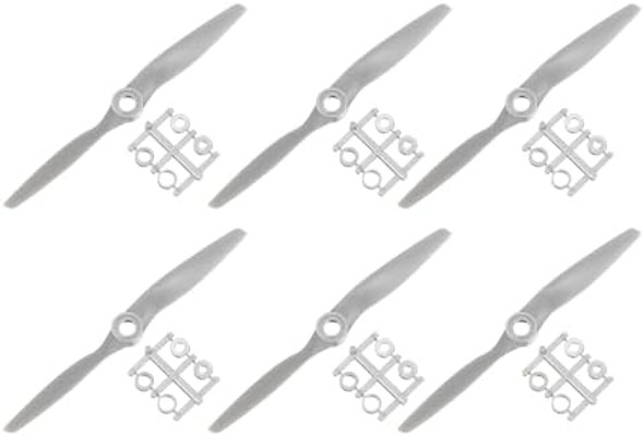 Meccanixity 6Pcs 8X4 Inch Propeller Rc Propellers 2-Vane Blades Props Gray With Adapter Rings For Rc Airplane Aircraft Prop Replacement Meccanixity 6Pcs 8X4 Inch Propeller Rc Propellers 2-Vane Blades Props Gray With Adapter Rings For Rc Airplane Aircraft Prop Replacement