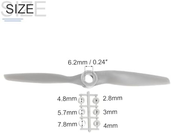 Meccanixity 6Pcs 8X4 Inch Propeller Rc Propellers 2-Vane Blades Props Gray With Adapter Rings For Rc Airplane Aircraft Prop Replacement Meccanixity 6Pcs 8X4 Inch Propeller Rc Propellers 2-Vane Blades Props Gray With Adapter Rings For Rc Airplane Aircraft Prop Replacement