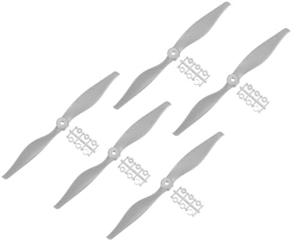 Meccanixity 5Pcs 10X6 Inch Propeller Rc Propellers 2-Vane Blades Props Gray With Adapter Rings For Rc Airplane Aircraft Prop Replacement Meccanixity 5Pcs 10X6 Inch Propeller Rc Propellers 2-Vane Blades Props Gray With Adapter Rings For Rc Airplane Aircraft Prop Replacement