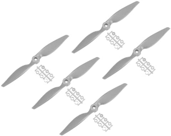 Meccanixity 5Pcs 9X4.5 Inch Propeller Rc Propellers 2-Vane Blades Props Gray With Adapter Rings For Rc Airplane Aircraft Prop Replacement Meccanixity 5Pcs 9X4.5 Inch Propeller Rc Propellers 2-Vane Blades Props Gray With Adapter Rings For Rc Airplane Aircraft Prop Replacement
