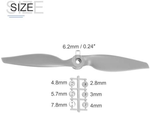 Meccanixity 5Pcs 9X4.5 Inch Propeller Rc Propellers 2-Vane Blades Props Gray With Adapter Rings For Rc Airplane Aircraft Prop Replacement