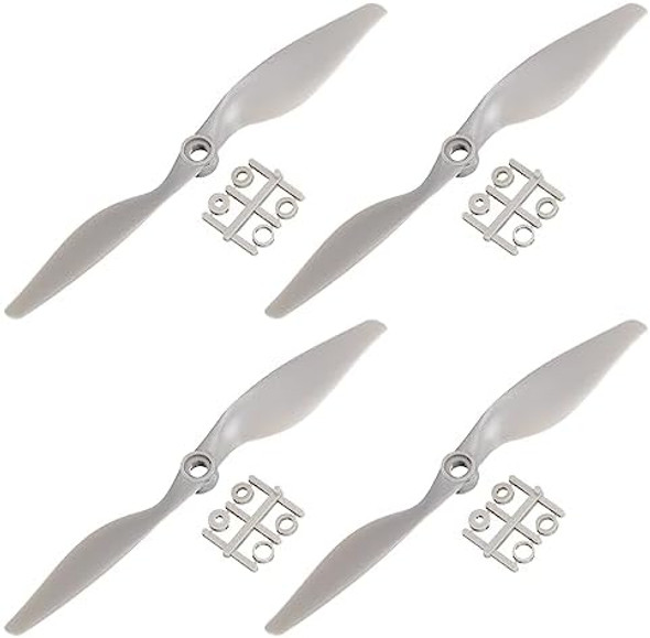 Meccanixity 8X4 Propeller Rc Propellers 2 Vane Blades Props Grey With Adapter Rings For Electric Airplane Aircraft, Pack Of 4
