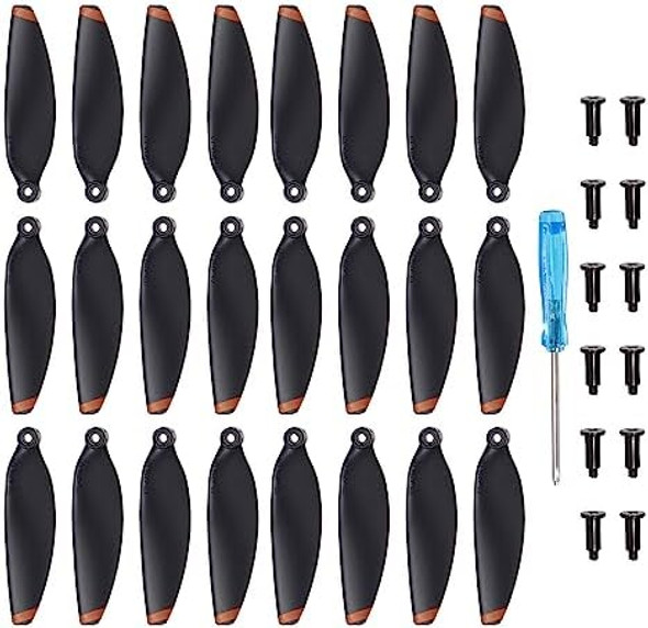 Meccanixity Mini 2 Drone Propellers Drone Blades Propellers Black Orange With Screwdriver/Screw, Quick-Release, Low-Noise Propeller For Dji Mini 2 Drone, Quadcopter, Pack Of 24