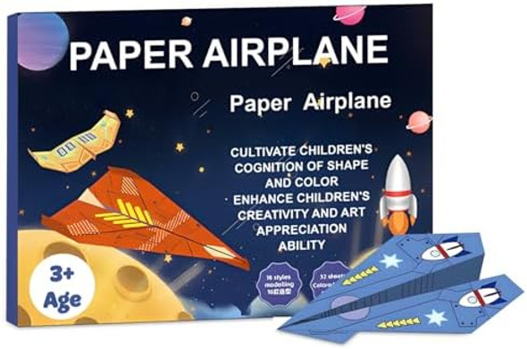 Mkxpwmks Paper Airplane Kit For Kids – 32 Planes, 16 Cool Aircraft Models, 3D Three-Dimensional Colored Paper – Fun Arts & Crafts Activity For Boys & Girls Ages 6+ Educational Toys Mkxpwmks Paper Airplane Kit For Kids – 32 Planes, 16 Cool Aircraft Models, 3D Three-Dimensional Colored Paper – Fun Arts & Crafts Activity For Boys & Girls Ages 6+ Educational Toys