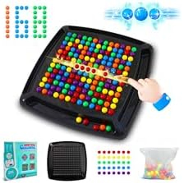 Moiegouct 168Pcs Marbles Intellectual Chessboard Dual Dual Strategy Board Game,Colored Marbles Fun Table Top Strategy Chess Board Game For Kids & Adults