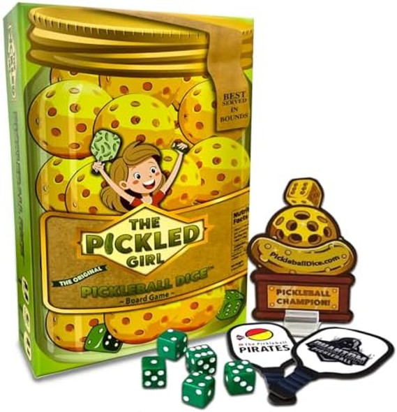 Mr Gameshow The Pickled Girl Pickleball Dice Game – Fun Tabletop Game For 2 Or 4 Players, Pickle Ball Board Games, Pickleball s