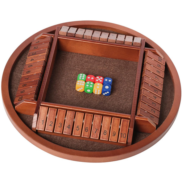Nicecho Shut The Box Dice Game,2-4 Player Family Wooden Board Table Math Games, 8 Dices Classics Tabletop Version Games For Classroom,Home,Party Or Pub