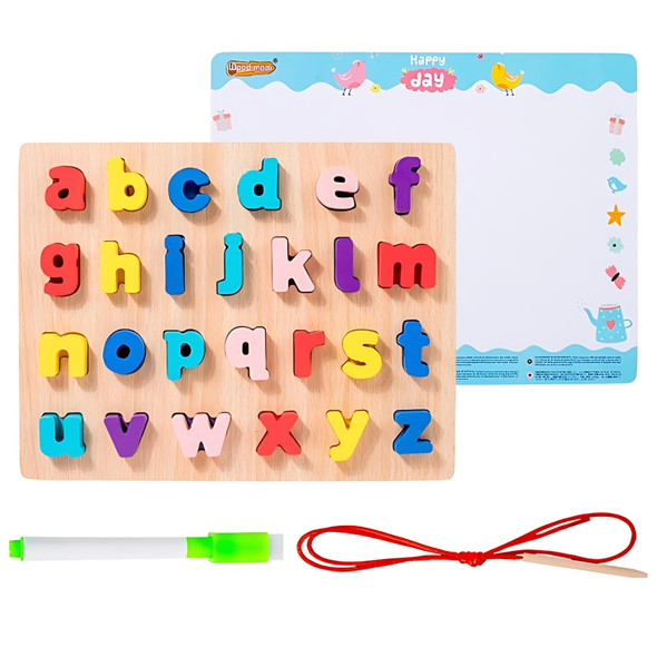 Nob Ventures Arabic Wooden Puzzles For Toddlers 3 4 5 Year Old, Arabic Puzzle Shape Alphabet Learning Puzzles, Arabic Toy With Puzzle Board & Letter Blocks, Preschool Educational For Girls Boys - Arabic