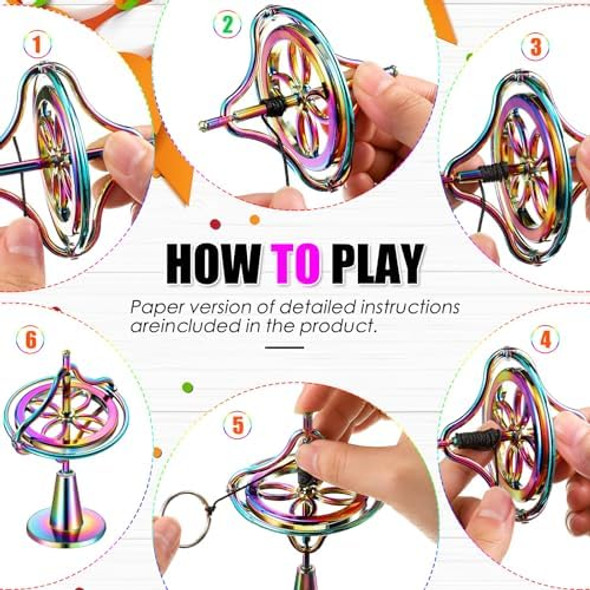 Norme Christmas Gyroscope Toy Metal Anti Rotating Desk Gyroscope Flying Motion Balance Physics Toy For Girls Boys Adult Xmas (Colorful) Norme Christmas Gyroscope Toy Metal Anti Rotating Desk Gyroscope Flying Motion Balance Physics Toy For Girls Boys Adult Xmas (Colorful)