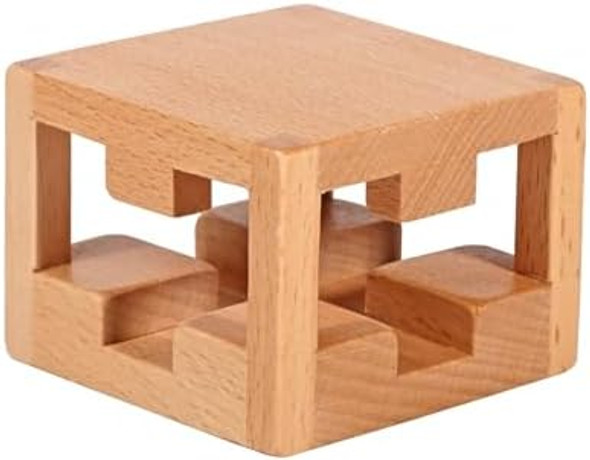 Onietoiy 60 Steps Hard Wooden Cube Brain Teaser Puzzle Toys Mini Size Big Challenge Gamges 3D Assembly And Disentanglement Unlock Toy Unique Learning For Kids And Adults