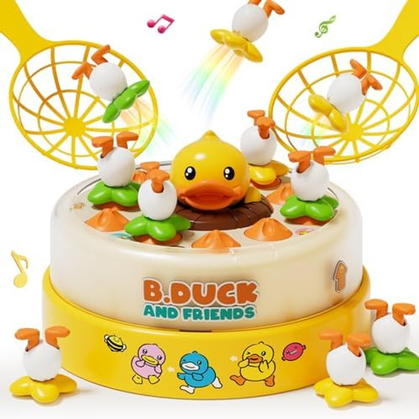 Panitu B.Duck Bounce And Catch Games, Board Game For Kids Age 4-8, Interactive & Music Duck Games For 5-7 Boys Girls, Birthday s For Toddlers 3-5
