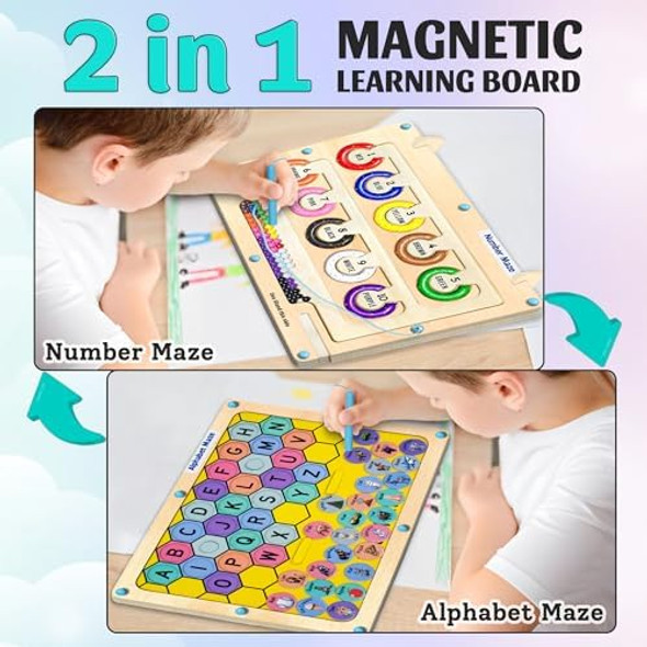Peeky Panda 2 In 1 Double Side Magnetic Color And Number Maze, Montessori Alphabet Maze Board Toddlers Toys For 3+ Years Old, Magnet Puzzle Learning Counting Color Matching Toy s For Kids Girls Boys Peeky Panda 2 In 1 Double Side Magnetic Color And Number Maze, Montessori Alphabet Maze Board Toddlers Toys For 3+ Years Old, Magnet Puzzle Learning Counting Color Matching Toy s For Kids Girls Boys