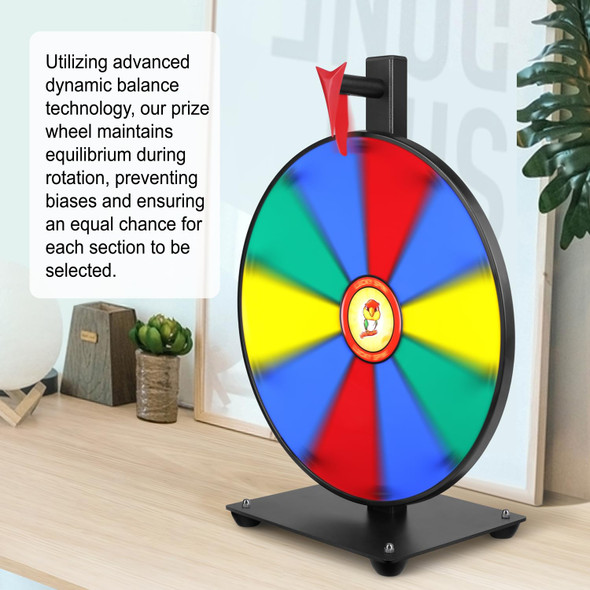 Pionites Prize Wheel Tabletop Or Wall Mount Fortune Spin With Dry Erase Marker And Eraser For Engaging Home Parties, Trade Show, Carnival Events (12'' 10Slots)
