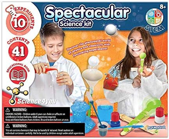 Playmonster Science4You - Spectacular Science - 10 Experiments To Discover Physics And Chemistry - Fun, Education Activity For Kids Ages 8+ Playmonster Science4You - Spectacular Science - 10 Experiments To Discover Physics And Chemistry - Fun, Education Activity For Kids Ages 8+