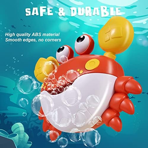 Poycuna Crab Bath Toys For Toddlers 1-3 2-4 Bathtub Bubble Maker With Music Automatic Kids Bathtub Bubble Machine Baby Bath Toys For Infants 6-12 12-18 Months Birthday s For 1 2 3 Year Old Boys Girls