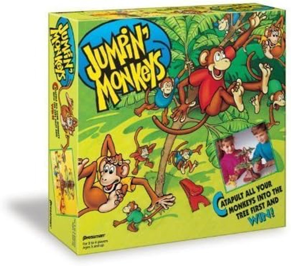 Pressman Jumpin' Monkeys: Catapult Your Monkeys Into The Tree To Win, Multi, 5"