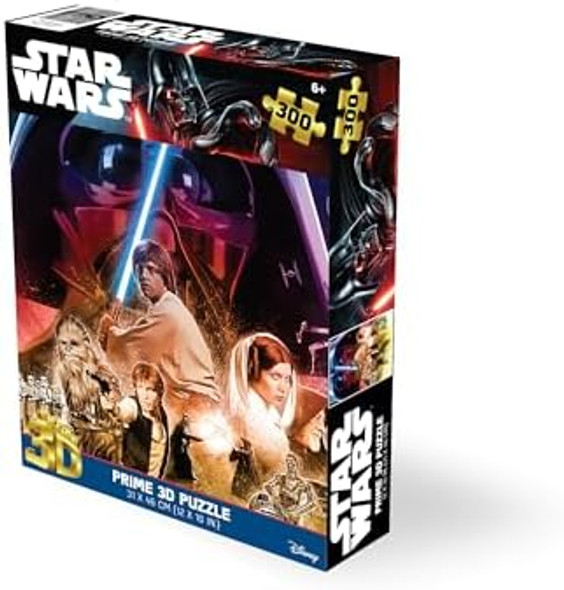 Prime 3D Lucas Star Wars 300 Piece 3D Jigsaw Puzzle For Adults & Kids Finished Size 12" X 18" Challenging & Fun For Kids & Families Immersive 3D Lenticular Effect