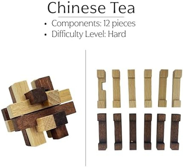 Project Genius Curated Collection Set, 5 Premium Wood & Metal Puzzles, 3D Brainteaser For Kids 8+, Teens, And Adults - True Genius Disassembly And Disentanglement Variety Pack