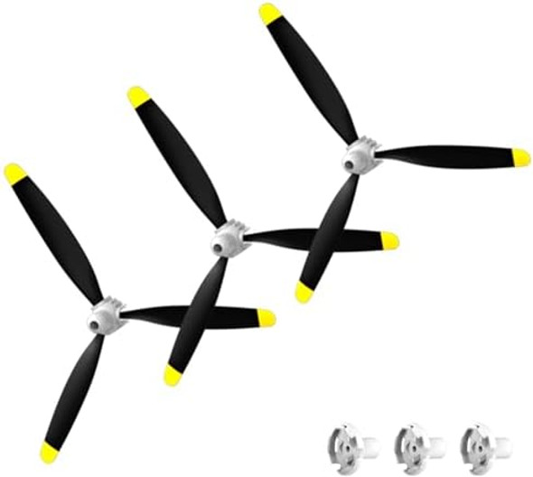 Rcxsuv 3 Sets 3-Blade Spare Rc Plane Propeller For F4U Rc Plane 4Ch 761-8, Rc Model Airplane Accessory - Including Nose Cone & Propeller Savers Adapter